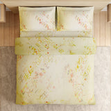 Spaces Essentials Geometric 100% Cotton 132 TC Double Bedsheet with 2 Pillow Covers - 274 x 274 cm, Light Green