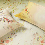 Spaces Essentials Geometric 100% Cotton 132 TC Double Bedsheet with 2 Pillow Covers - 274 x 274 cm, Light Green