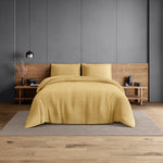 Spaces Elegance Selora 100% Cotton 300 TC Double Bedsheet with 2 Pillow Covers - 274 x 274 cm, Light Yellow