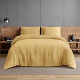 Spaces Elegance Selora 100% Cotton 300 TC Double Bedsheet with 2 Pillow Covers - 274 x 274 cm, Light Yellow