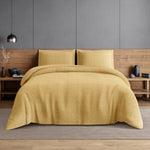 Spaces Elegance Selora 100% Cotton 300 TC Double Bedsheet with 2 Pillow Covers - 274 x 274 cm, Light Yellow