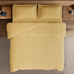 Spaces Elegance Selora 100% Cotton 300 TC Double Bedsheet with 2 Pillow Covers - 274 x 274 cm, Light Yellow