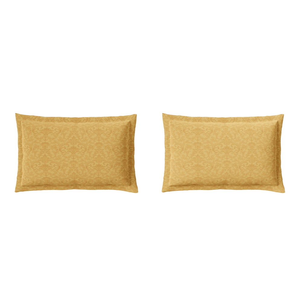 Spaces Elegance Selora 100% Cotton 300 TC Double Bedsheet with 2 Pillow Covers - 274 x 274 cm, Light Yellow