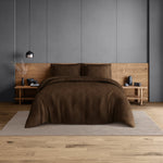 Spaces Elegance Selora Geometric 100% Cotton 300 TC Double Bedsheet with 2 Pillow Covers - 274 x 274 cm, Dark Brown