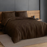 Spaces Elegance Selora Geometric 100% Cotton 300 TC Double Bedsheet with 2 Pillow Covers - 274 x 274 cm, Dark Brown