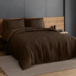 Spaces Elegance Selora Geometric 100% Cotton 300 TC Double Bedsheet with 2 Pillow Covers - 274 x 274 cm, Dark Brown