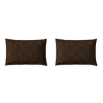 Spaces Elegance Selora Geometric 100% Cotton 300 TC Double Bedsheet with 2 Pillow Covers - 274 x 274 cm, Dark Brown