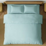 Spaces Solid 100% Cotton 144 TC Double Bedsheet with 2 Pillow Covers - 274 x 274 cm, Light Blue