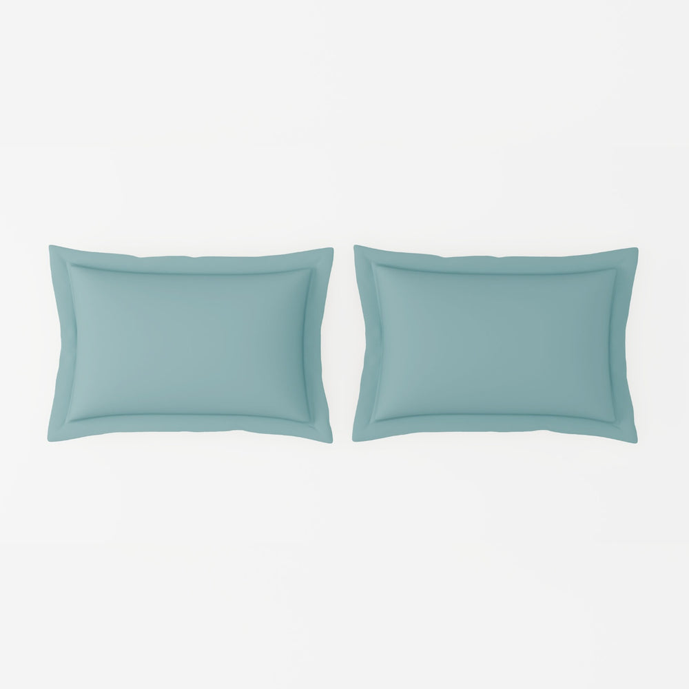 Spaces Solid 100% Cotton 144 TC Double Bedsheet with 2 Pillow Covers - 274 x 274 cm, Light Blue