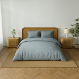 Spaces Solid 100% Cotton 144 TC Double Bedsheet with 2 Pillow Covers - 274 x 274 cm, Grey