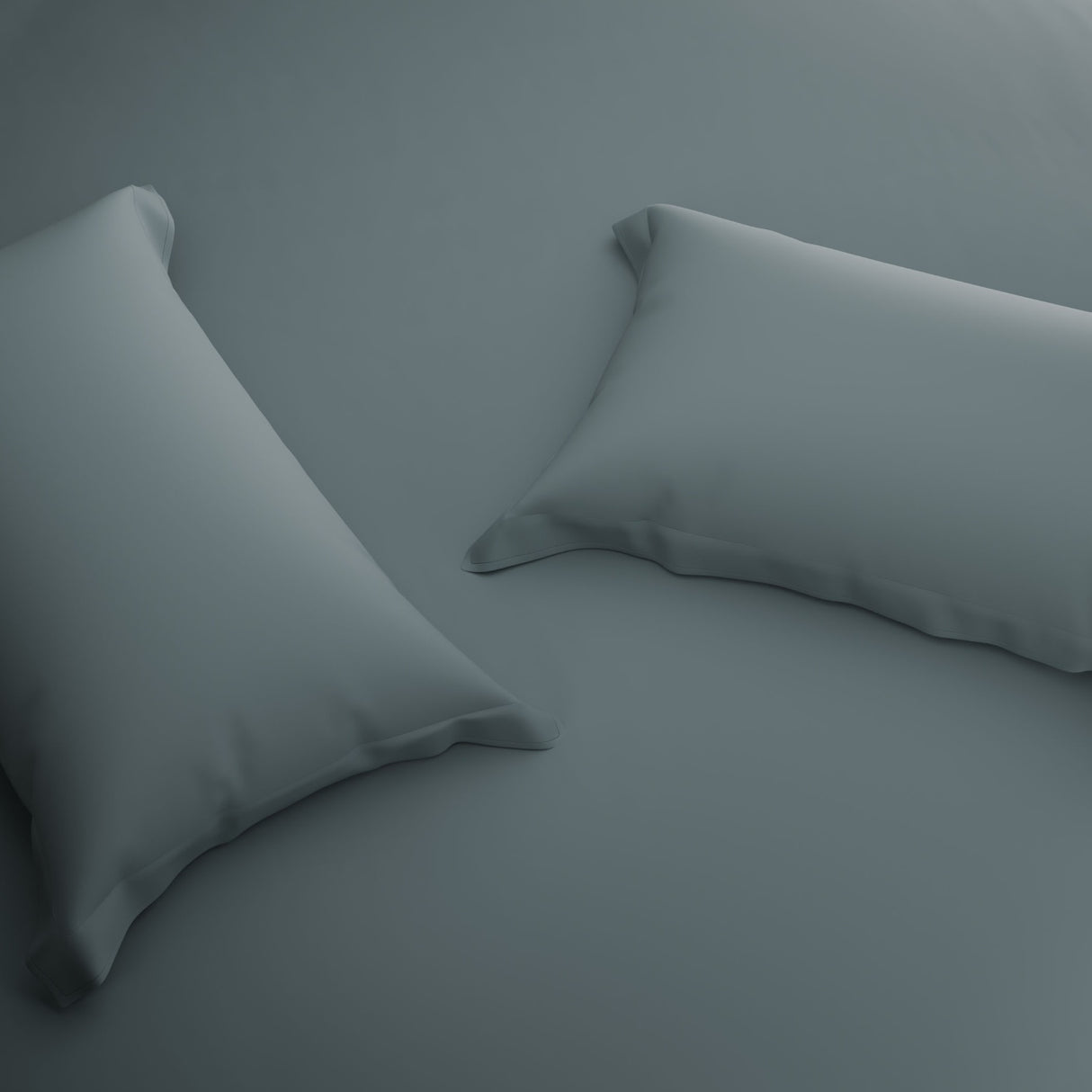 Spaces Solid 100% Cotton 144 TC Double Bedsheet with 2 Pillow Covers - 274 x 274 cm, Grey