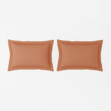 Spaces Solid 100% Cotton 144 TC Double Bedsheet with 2 Pillow Covers - 274 x 274 cm, Light Orange