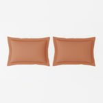 Spaces Solid 100% Cotton 144 TC Double Bedsheet with 2 Pillow Covers - 274 x 274 cm, Light Orange