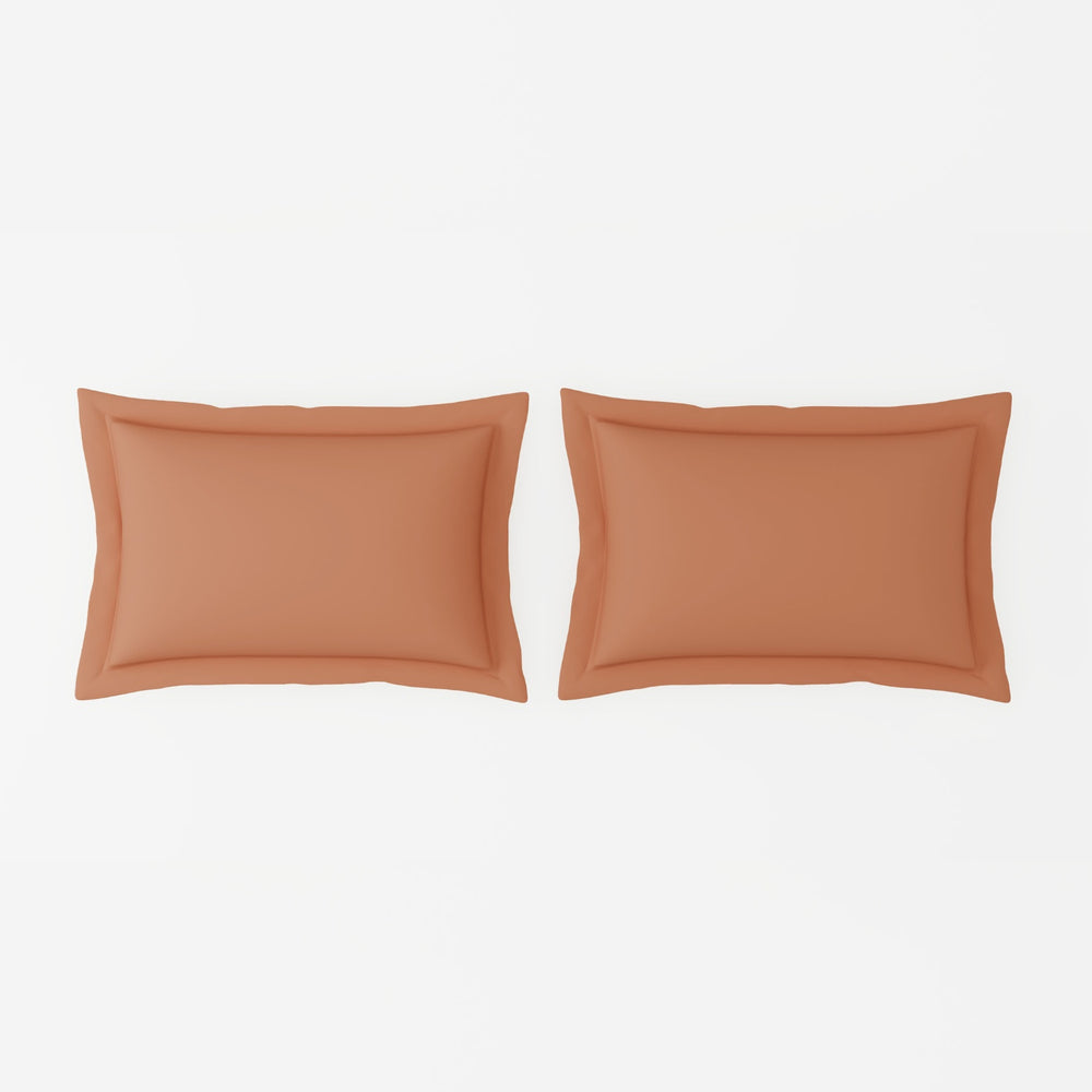 Spaces Solid 100% Cotton 144 TC Double Bedsheet with 2 Pillow Covers - 274 x 274 cm, Light Orange