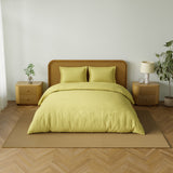 Spaces Solid 100% Cotton 144 TC Double Bedsheet with 2 Pillow Covers - 274 x 274 cm, Light Yellow