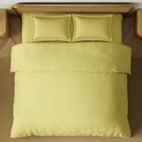 Spaces Solid 100% Cotton 144 TC Double Bedsheet with 2 Pillow Covers - 274 x 274 cm, Light Yellow
