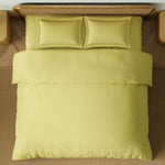 Spaces Solid 100% Cotton 144 TC Double Bedsheet with 2 Pillow Covers - 274 x 274 cm, Light Yellow
