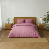 Spaces Solid 100% Cotton 144 TC Double Bedsheet with 2 Pillow Covers - 274 x 274 cm, Light Pink