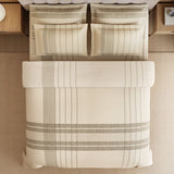 Spaces Geometric Cotton 144 TC Double Bedsheet with 2 Pillow Covers - 274 x 274 cm, Cream