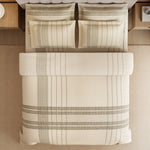 Spaces Geometric Cotton 144 TC Double Bedsheet with 2 Pillow Covers - 274 x 274 cm, Cream