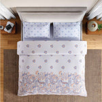 Spaces Fiora 100% Cotton 144 TC Percale Ornate Large Bedsheet with 2 Pillow Covers - 274 x 274 cm, Orange