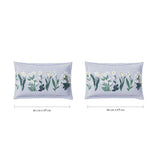 Spaces Fiora 100% Cotton 144 TC Percale Fioral Large Bedsheet with 2 Pillow Covers - 274 x 274 cm, Light Blue