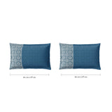 Spaces Fiora 100% Cotton 144 TC Percale Geometric Large Bedsheet with 2 Pillow Covers - 274 x 274 cm, Dark Blue