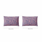 Spaces Fiora 100% Cotton 144 TC Percale Fioral Large Bedsheet with 2 Pillow Covers - 274 x 274 cm, Light Violet
