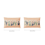 Spaces Fiora 100% Cotton 144 TC Percale Fioral Large Bedsheet with 2 Pillow Covers - 274 x 274 cm, Beige