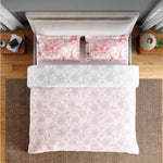 Spaces Fiora 100% Cotton 144 TC Percale Fioral Large Bedsheet with 2 Pillow Covers - 274 x 274 cm, Blush