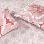 Spaces Fiora 100% Cotton 144 TC Percale Fioral Large Bedsheet with 2 Pillow Covers - 274 x 274 cm, Blush