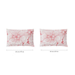 Spaces Fiora 100% Cotton 144 TC Percale Fioral Large Bedsheet with 2 Pillow Covers - 274 x 274 cm, Blush