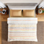 Spaces Fiora 100% Cotton 144 TC Percale Geometric Large Bedsheet with 2 Pillow Covers - 274 x 274 cm, Beige