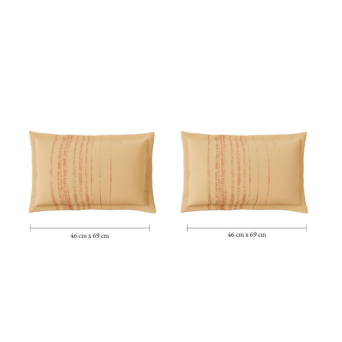 Spaces Fiora 100% Cotton 144 TC Percale Geometric Large Bedsheet with 2 Pillow Covers - 274 x 274 cm, Beige