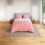 Spaces Fiora 100% Cotton 144 TC Percale Ornate Large Bedsheet with 2 Pillow Covers - 274 x 274 cm, Pink