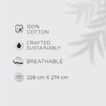 Spaces Fiora 100% Cotton 144 TC Percale Geometric Double Bedsheet with 2 Pillow Covers - 228 x 274 cm, Dark Pink