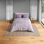 Spaces Fiora 100% Cotton 144 TC Percale Fioral Double Bedsheet with 2 Pillow Covers - 228 x 274 cm, Light Violet