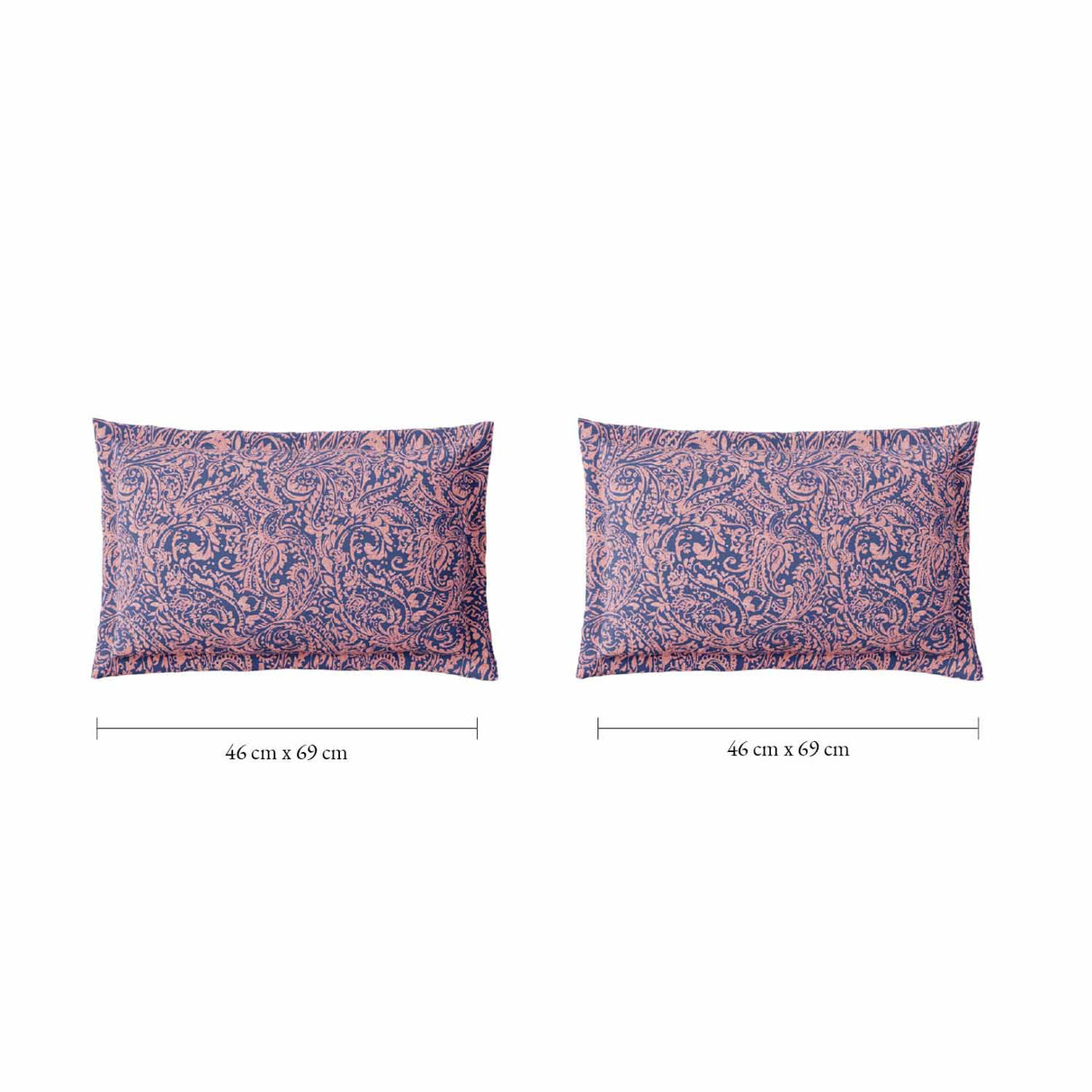 Spaces Fiora 100% Cotton 144 TC Percale Fioral Double Bedsheet with 2 Pillow Covers - 228 x 274 cm, Light Violet