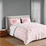 Spaces Fiora 100% Cotton 144 TC Percale Fioral Double Bedsheet with 2 Pillow Covers - 228 x 274 cm, Blush