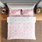 Spaces Fiora 100% Cotton 144 TC Percale Fioral Double Bedsheet with 2 Pillow Covers - 228 x 274 cm, Blush