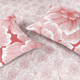 Spaces Fiora 100% Cotton 144 TC Percale Fioral Double Bedsheet with 2 Pillow Covers - 228 x 274 cm, Blush