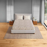 Spaces Fiora 100% Cotton 144 TC Percale Fioral Double Bedsheet with 2 Pillow Covers - 228 x 274 cm, Beige