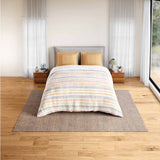 Spaces Fiora 100% Cotton 144 TC Percale Geometric Double Bedsheet with 2 Pillow Covers - 228 x 274 cm, Beige