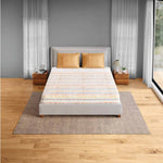 Spaces Fiora 100% Cotton 144 TC Percale Geometric Double Bedsheet with 2 Pillow Covers - 228 x 274 cm, Beige