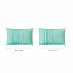Spaces Fiora 100% Cotton 144 TC Percale Geometric Double Bedsheet with 2 Pillow Covers - 228 x 274 cm, Aqua