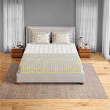 Spaces Fiora 100% Cotton 144 TC Percale Ornate Double Bedsheet with 2 Pillow Covers - 228 x 274 cm, Light Grey