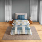 Spaces Fiora 100% Cotton 144 TC Percale Geometric Single Bedsheet with 1 Pillow Cover - 152 x 224 cm, Light Yellow