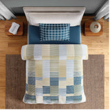 Spaces Fiora 100% Cotton 144 TC Percale Geometric Single Bedsheet with 1 Pillow Cover - 152 x 224 cm, Light Yellow
