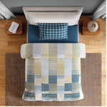 Spaces Fiora 100% Cotton 144 TC Percale Geometric Single Bedsheet with 1 Pillow Cover - 152 x 224 cm, Light Yellow