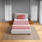 Spaces Fiora 100% Cotton 144 TC Percale Geometric Single Bedsheet with 1 Pillow Cover - 152 x 224 cm, Dark Pink